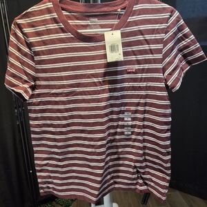 Levi's Women's Red Striped Crew Tee